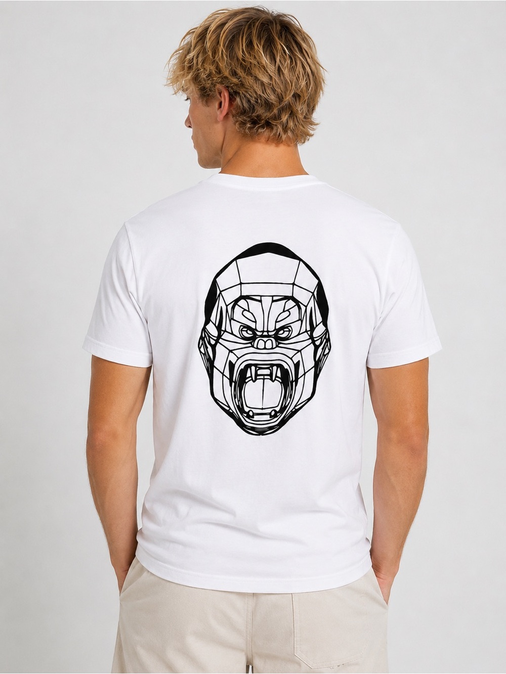 Richard Orlinski Make Art Not War Graphic Gorilla Organic Cotton T-Shirt 25715